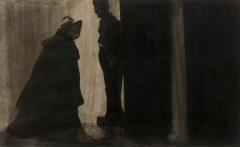 Léon SPILLIAERT 1881 - 1946 La proposition - Circa 1900-1903 Lavis d'encre de Chine et crayon sur papier