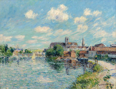 Gustave LOISEAU 1865 - 1935 L'Yonne à Auxerre - 1908 Huile sur toile