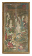 PEINTURE TAOÏSTE À L'ENCRE ET COULEUR SUR SOIE ENCADRÉE, CHINE, FIN DE LA DYNASTIE MING (1368-1644)