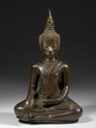 STATUE DE BOUDDHA ASSIS EN BRONZE, LAOS, XVIIe SIÈCLE