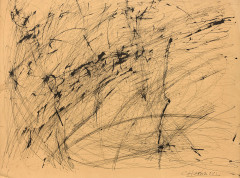 Jilali GHARBAOUI 1930 - 1971 Composition - Circa 1960 Encre sur papier