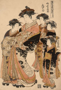 Isoda Koryusai (1735 - 1790) Le sixième mois (Minazuki) La courtisane Nioteru de la maison Ôgiya de la série Modèles de nouvelle ann...