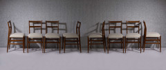 Gio PONTI (1891 - 1979) Suite de huit chaises mod. 646 dites "Leggera" - Circa 1960 Structure en bois massif, tapissé de toile de co...