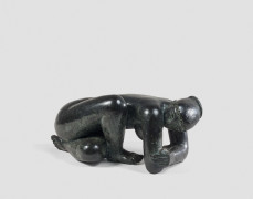 Antoniucci VOLTI 1915 - 1989 Chiffonnette Bronze à patine noire nuancée vert