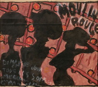 Pierre BONNARD 1867 - 1947 Etude pour une affiche du Moulin Rouge - Circa 1892 Aquarelle, gouache et encre sur papier fort