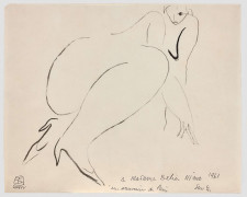 SANYU 1900 - 1966 Nu assis - 1961 Encre sur papier