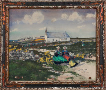 Ernest GUERIN 1875 - 1939 Notre Dame de Lotivy, presqu'île de Quiberon Gouache sur papier