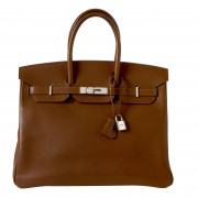 HERMÈS 2006  Sac BIRKIN 35 Veau Togo Fauve Garniture métal argenté palladié  BIRKIN 35 bag Fauve Togo calfskin leath...