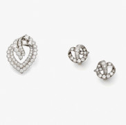 CARTIER  Clip de corsage et paire de clips d'oreilles