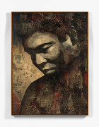 ¤ Shepard FAIREY (Alias OBEY GIANT) Américain - Né en 1970 Ali (Gold) - 2010 Pochoir, peinture aérosol et collages sur toile