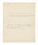 ALBERT EINSTEIN (1879-1955) Manuscrit autographe signé, en allemand