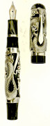 MONTEGRAPPA Dragon, stylo plume série limitée à 1912 exemplaires (n° 1353) commercialisée en 1995, représentant deux dragons enrou...