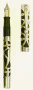 SHEAFFER Nostalgia I, stylo plume réplique d'un modèle des années vingt. Résine noire avec habillage filigree argent. Plume or 18...