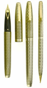 SHEAFFER 3 stylos Triumph Silver Imperial : un porte-mines et deux stylos plume, plumes or 18 carats fine, remplissage cartouche.