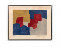 Serge POLIAKOFF 1900 - 1969 Composition bleue, grise, rouge et jaune - 1966