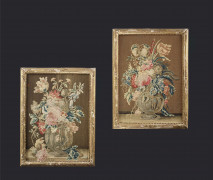 DEUX PANNEAUX DE TAPISSERIE D'AUBUSSON DU XVIIIE SIÈCLE