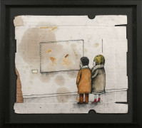 DRAN Français - Né en 1979 Croute - 2010 Technique mixte sur carton de pizza