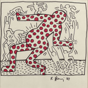 Keith HARING Américain - 1958 - 1990 Untitled - 1983 Encre Sumi et gouache sur papier