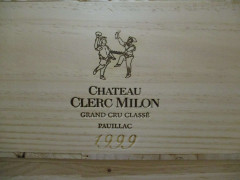 12 bouteilles CHÂTEAU CLERC MILON 1999 5è GC Pauillac Caisse bois d'origine