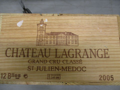 12 bouteilles CHÂTEAU LAGRANGE 2005 3è GC Saint Julien Caisse bois d'origine