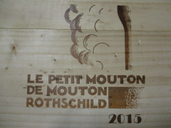 6 bouteilles LE PETIT MOUTON 2015 Pauillac Caisse bois d'origine