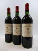 3 bouteilles CHÂTEAU L'ARROSEE 1982 GCC Saint Emilion (2 base goulot