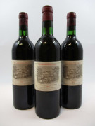 3 bouteilles CHÂTEAU LAFITE ROTHSCHILD 1975 1er GC Pauillac (1 base goulot