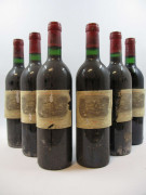 6 bouteilles CHÂTEAU LAFITE ROTHSCHILD 1981 1er GC Pauillac (étiquettes très tachées et déchirées)