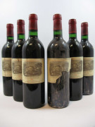 6 bouteilles CHÂTEAU LAFITE ROTHSCHILD 1981 1er GC Pauillac (3 étiquettes tachées par trace de coulure