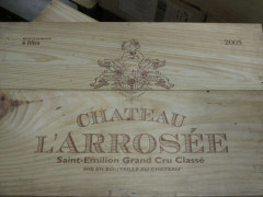 6 bouteilles CHÂTEAU L'ARROSEE 2005 GCC Saint Emilion Caisse bois d'origine
