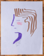 Gio PONTI (1891 - 1979) Lettre dessinée - Circa 1960 Feutre et stylo sur papier