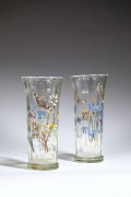 Émile GALLÉ (1846 - 1904) Deux vases cornet - Circa 1900