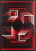 ¤ Jean-Pierre YVARAL (1934 - 2002) QUADRATURE CARMIN - 1972 Acrylique sur toile