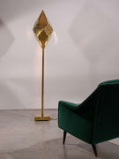 Gabriella CRESPI (1922 - 2012) Lampadaire dit «Kaleidoscope» – 1970 Base, fût et réflecteurs en laiton