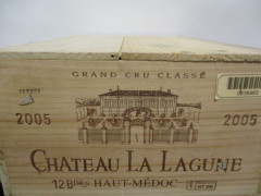 12 bouteilles CHÂTEAU LA LAGUNE 2005 3è GC Haut Médoc Caisse bois d'origine