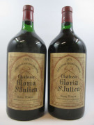 2 double magnums CHÂTEAU GLORIA 1975 Saint Julien (1 haute épaule