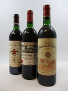 6 bouteilles 2 bts : CHÂTEAU CANON LA GAFFELIERE 1982 GCC Saint Emilion (légèrement bas, étiquettes sales)