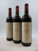 12 bouteilles CHÂTEAU CLARKE 1988 Listrac Médoc (6 bases goulot, étiquettes tachées, léger déchirées