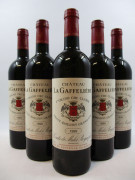5 bouteilles CHÂTEAU LA GAFFELIERE 1999 1er GCC (B) Saint Emilion (étiquettes fanées)