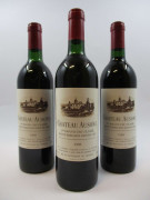 3 bouteilles CHÂTEAU AUSONE 1988 1er GCC (A) Saint Emilion (dont 2 base goulot)