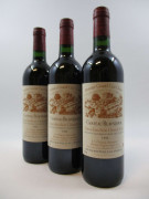 3 bouteilles CHÂTEAU BEAUSEJOUR DUFFAU LAGARROSSE 1996 1er GCC (B) Saint Emilion (étiquettes fanées)