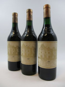 3 bouteilles CHÂTEAU HAUT BRION 1986 1er GC Pessac Léognan (étiquettes tachées