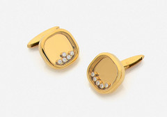 CHOPARD  Paire de boutons de manchette "Happy Diamonds"