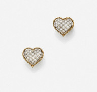 BUCCELLATI  Paire de boutons d'oreilles coeur