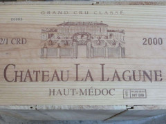 12 bouteilles CHÂTEAU LA LAGUNE 2000 3è GC Haut Médoc Caisse bois d'origine