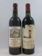 12 bouteilles 4 bts : CHÂTEAU OLIVIER 1985 Graves (étiquettes abimées)