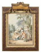 Jean-Baptiste HUET Paris, 1745 - 1811 Le Déjeuner Aquarelle sur trait de plume et encre brune