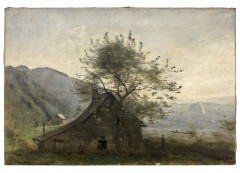 Jean-Baptiste Camille COROT Paris, 1796 - Ville d'Avray, 1875 Environs de Givet, dans les Ardennes Huile sur toile (Toile d'origine)