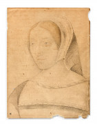 Ecole française du XVIe siècle Ecole de François Clouet Portrait de Philiberte de Savoie, duchesse de Nemours (1498-1524) Crayon noi...