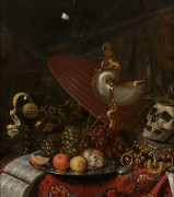 Edwaert COLLIER Breda, 1642 - Londres, 1708 Vanité au plat de fruits et au nautile Toile